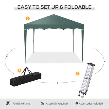 3 x 3m Pop Up Gazebo, Outdoor Camping Gazebo Party Tent with Carry Bag