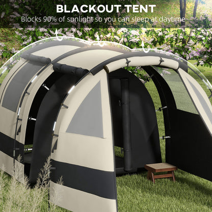 Blackout Camping Tent with Bedroom & Living Room for 4-5 Person, Khaki