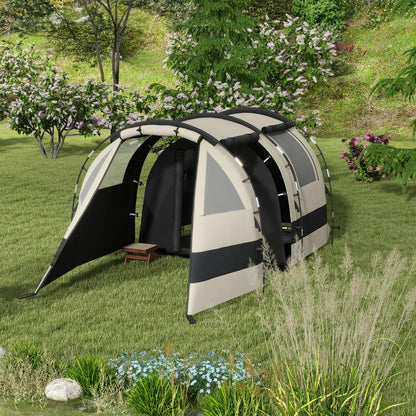 Blackout Camping Tent with Bedroom & Living Room for 4-5 Person, Khaki