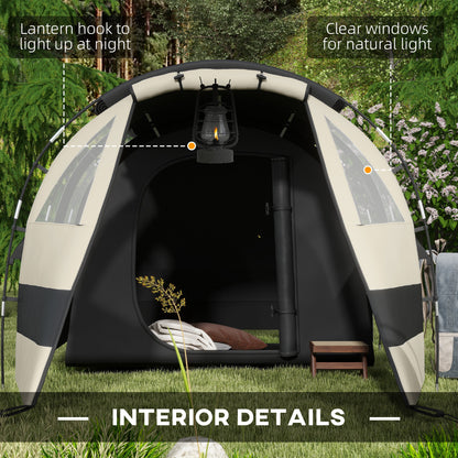 Blackout Camping Tent with Bedroom & Living Room for 4-5 Person, Khaki