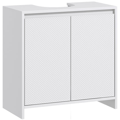 Freestanding Under Sink Cabinet with 2 Doors and Shelf, White