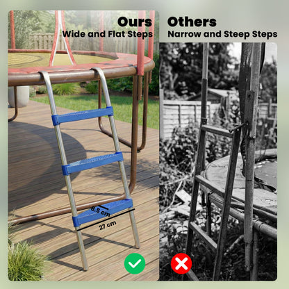 Trampoline Ladder, 3-Steps with Horizontal Wide Steps