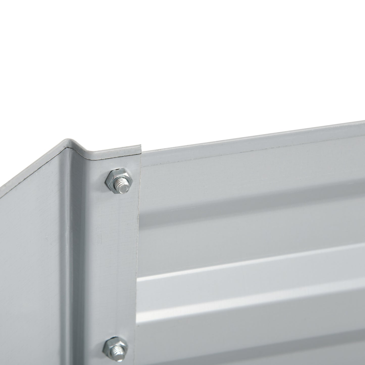 Galvanised Steel Outdoor Raised Bed w/ Reinforced Rods, Light Grey