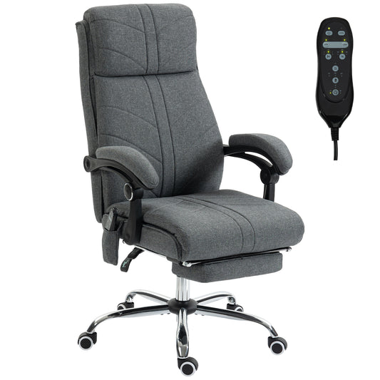 Vinsetto Vibration Massage Office Chair with Heat, Footrest, Grey