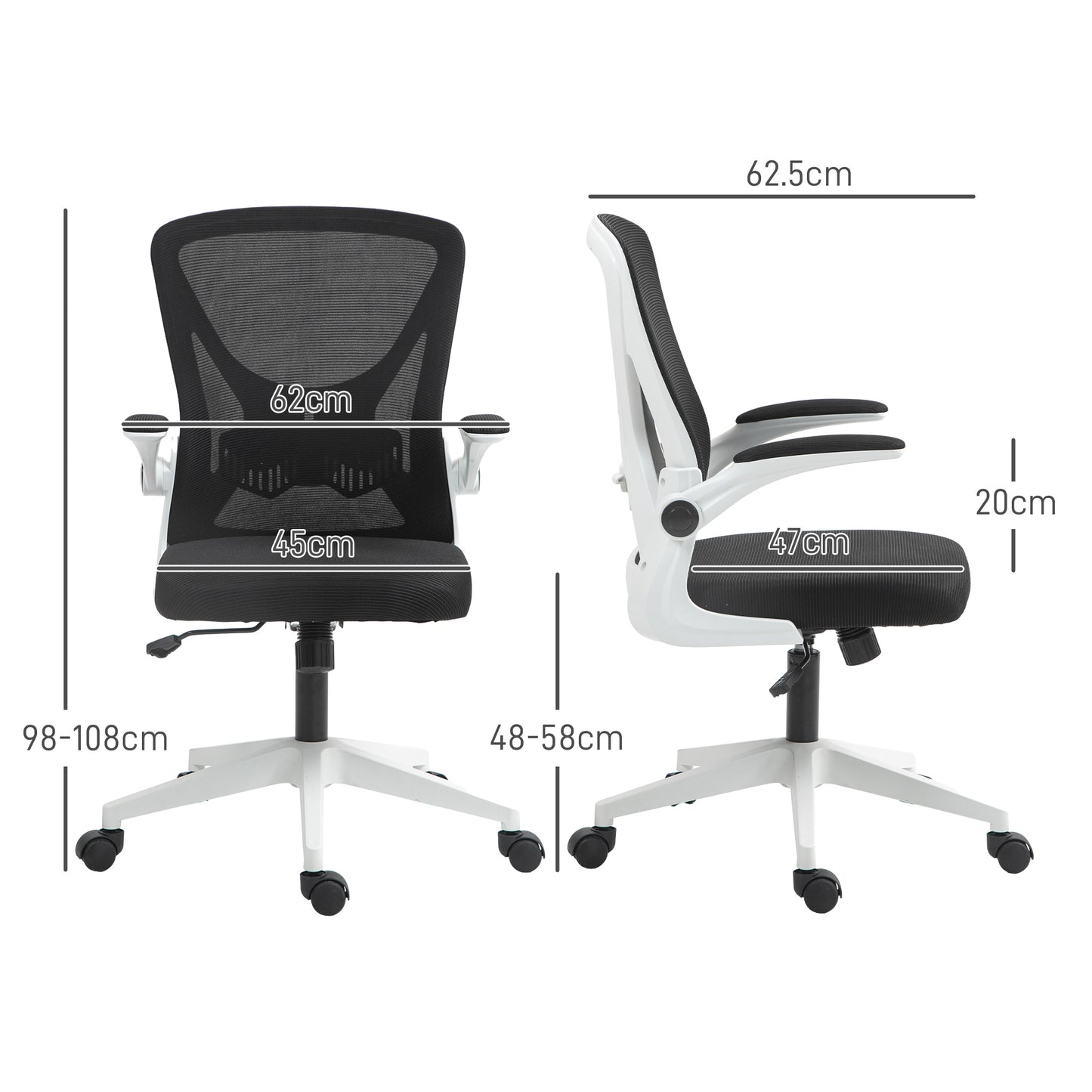 Mesh Office Chair Computer Chair with Swivel Wheels for Home Office