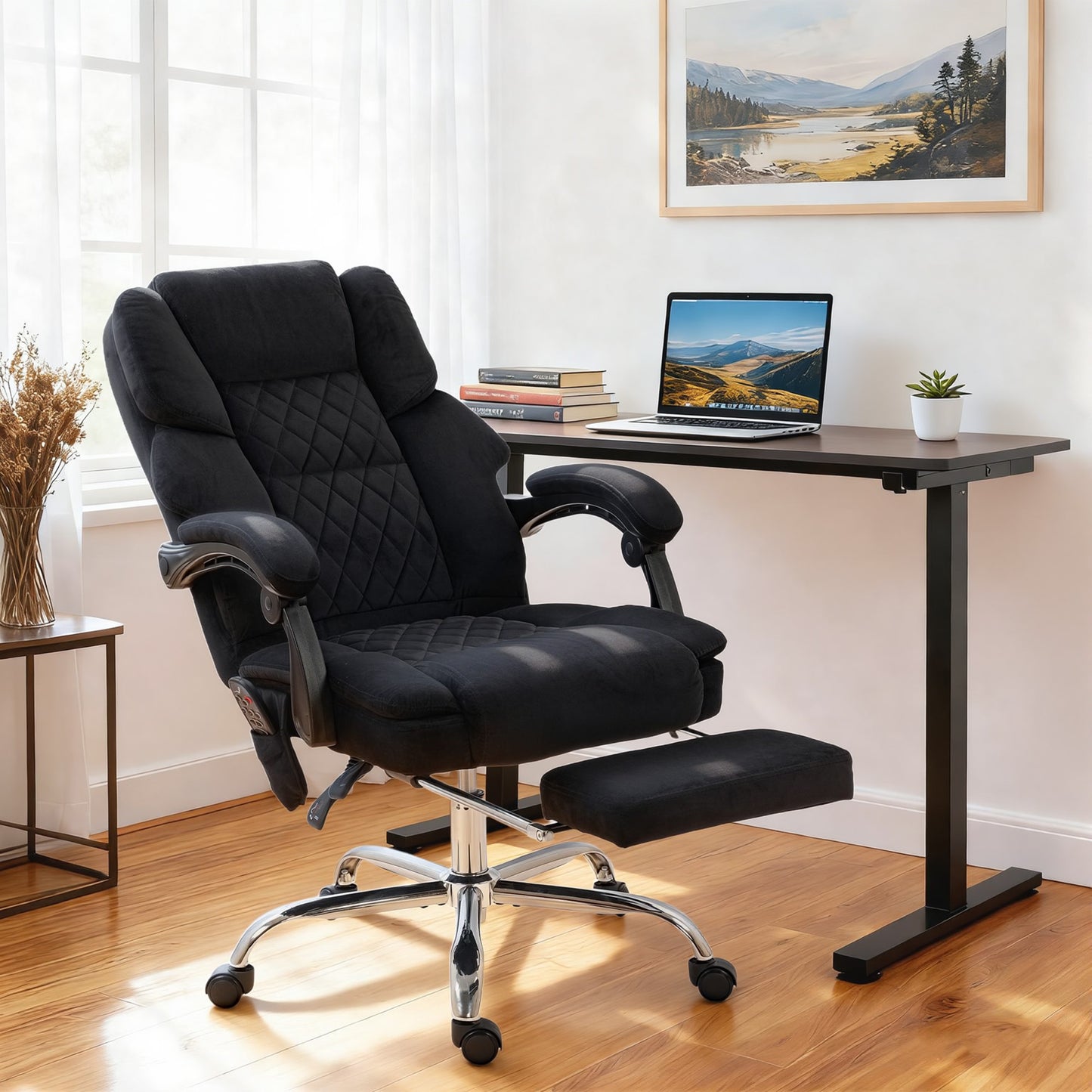 Executive Office Chair, Desk Chair with Massage and Heat, Black
