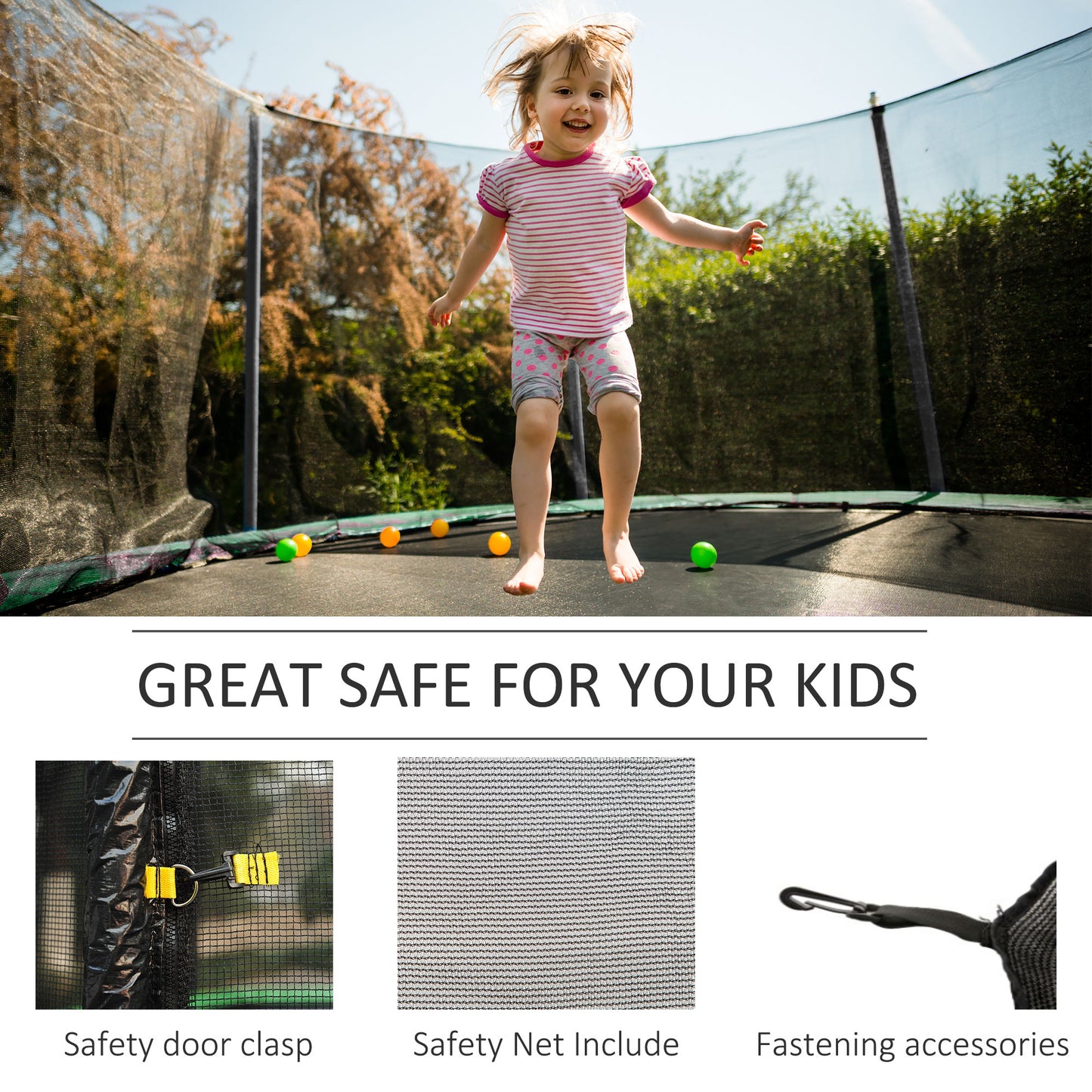 10FT Replacement Safety Trampoline Net Enclosure Surround Outdoor Sports
