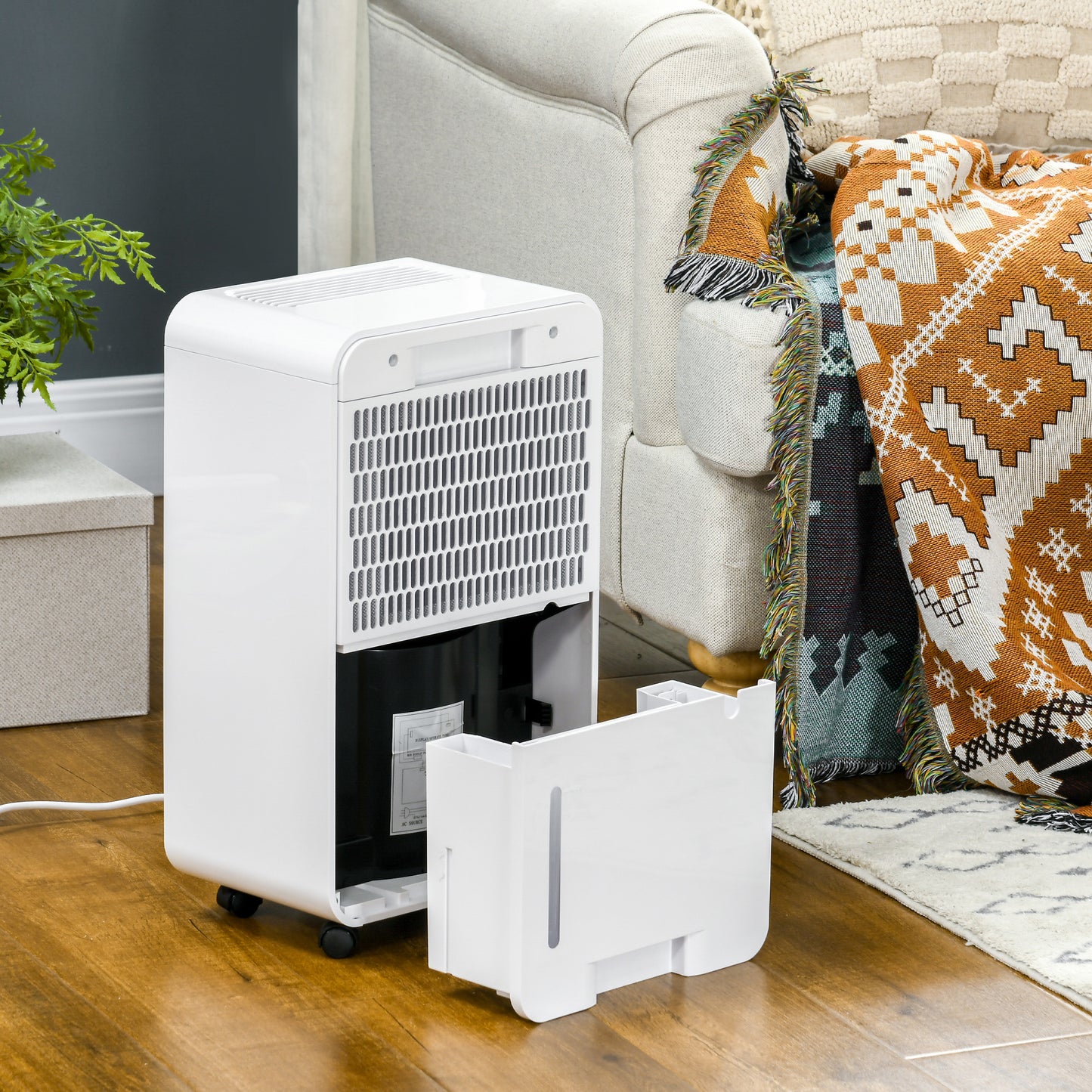 12L/Day Portable Quiet Air Dehumidifier with Purifier, Timer, 5 Modes Removes Moisture & Helps With Damp
