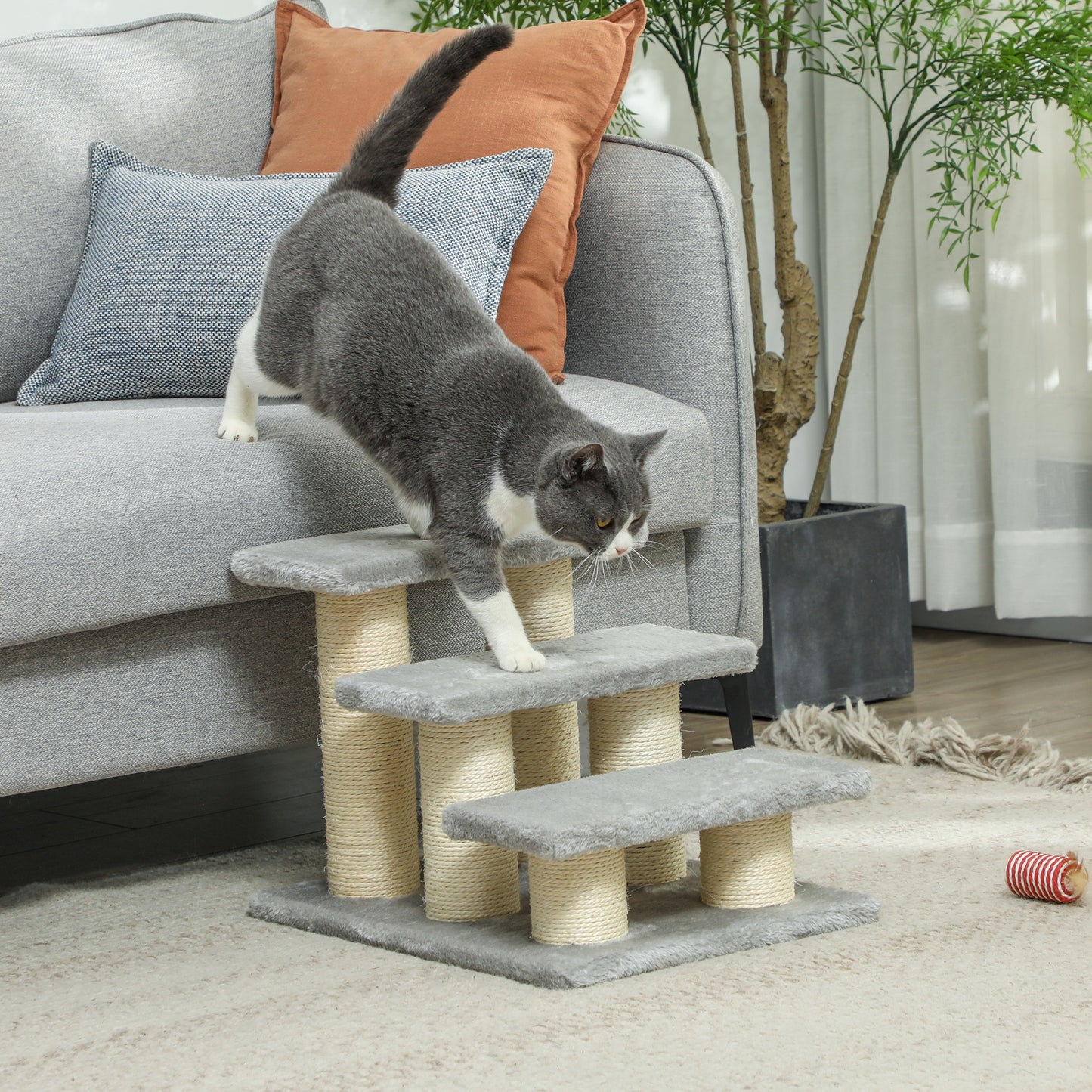 Cat Steps 3 Stairs Deluxe Pet Portable Easy Climb Assistance Lightweight