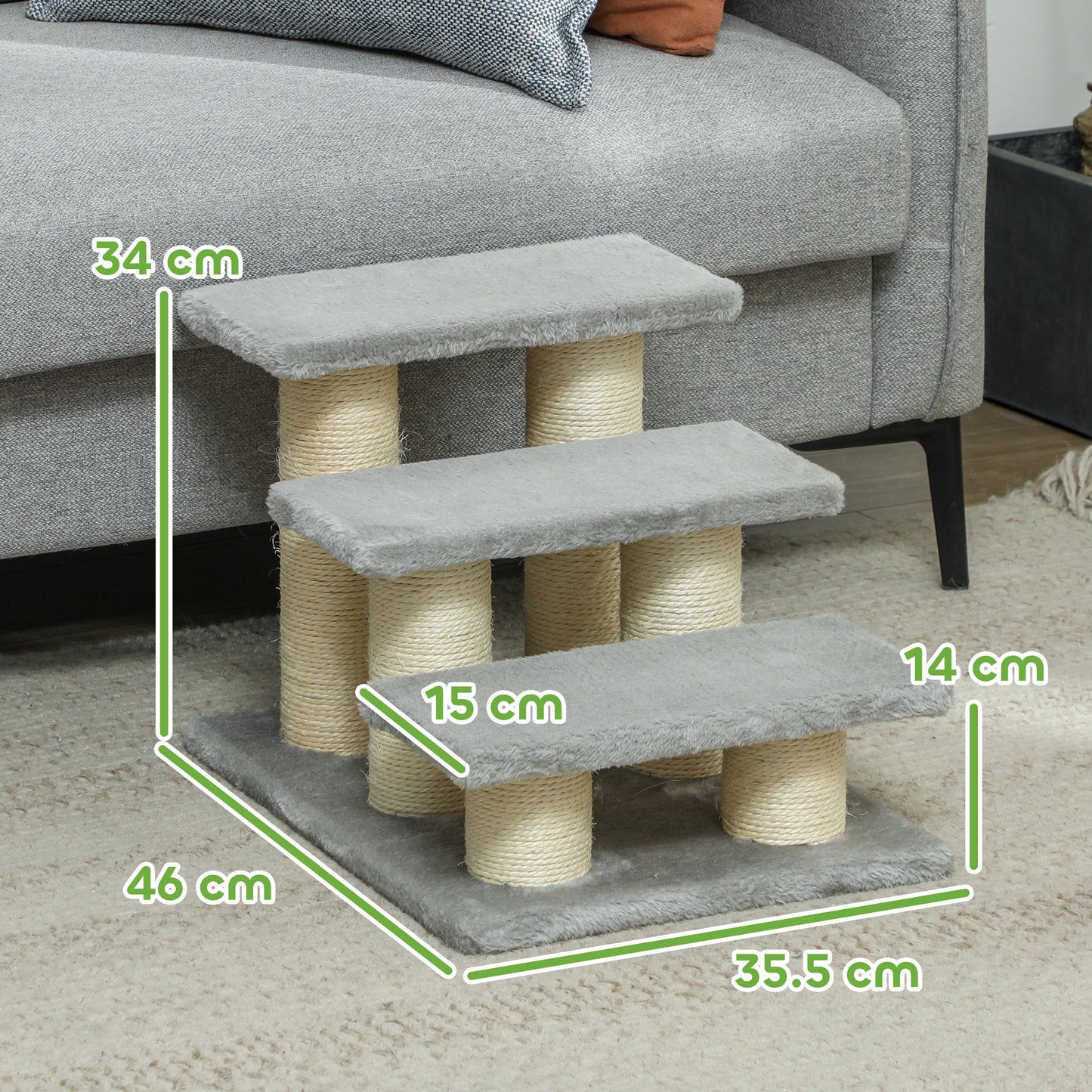 Cat Steps 3 Stairs Deluxe Pet Portable Easy Climb Assistance Lightweight