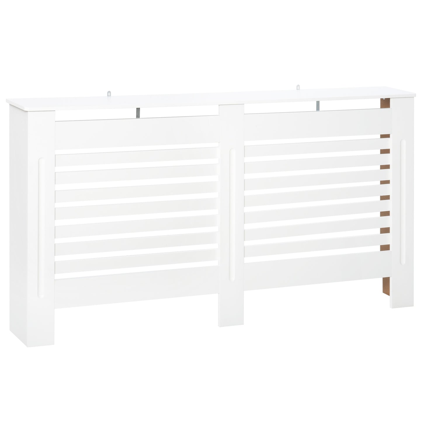 Modern Radiator Cover Cabinet Slatted Design MDF White Medium