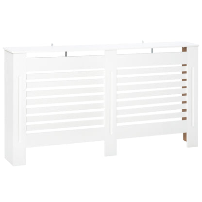Modern Radiator Cover Cabinet Slatted Design MDF White Medium