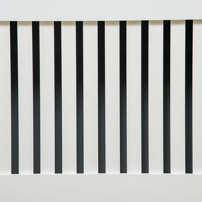 Slatted Radiator Cover Painted Cabinet MDF Lined Grill in White 172L x 19W x 81H cm