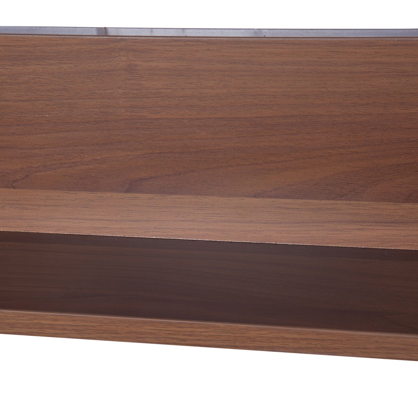kleankin Wall Mounted Glass Bathroom Mirror Cabinet Storage Shelf, 63Wx60Hx13.5T cm-Walnut
