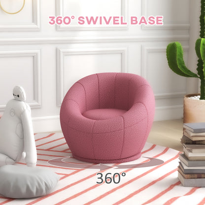 Warehouse Clearance -  Modern Accent Chair, Swivel Upholstered Armchair for Living Room, Bedroom, Home Office, Pink