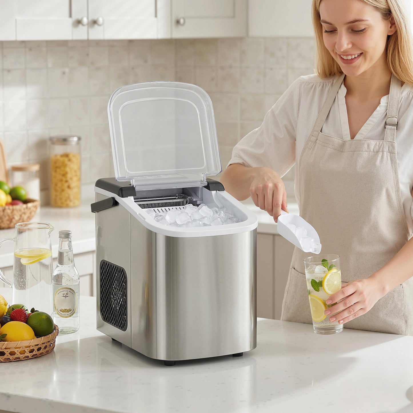 Ice Maker Machine Countertop, 9 Cubes Ready in 7 Mins, 12 KG in 24Hrs