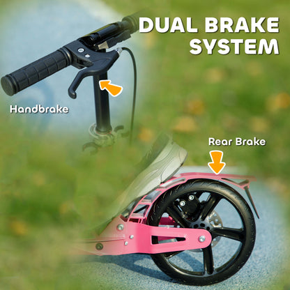 Kids Scooter, Foldable Kick Scooter w/ Adjustable Handlebar, Pink