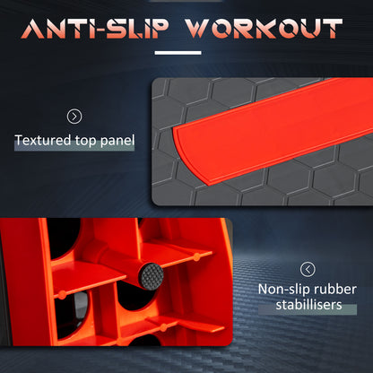 Aerobic Step Three-Level Adjustable Exercise Stepper, Grey and Red