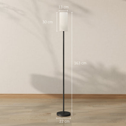 Floor Lamp with Linen Shade & Foot Switch for Living Room, White