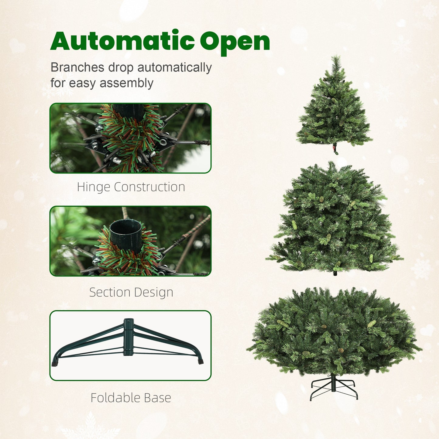 7.5ft Christmas Tree with Colourful DIY LEDs, Remote, Carolina Pine