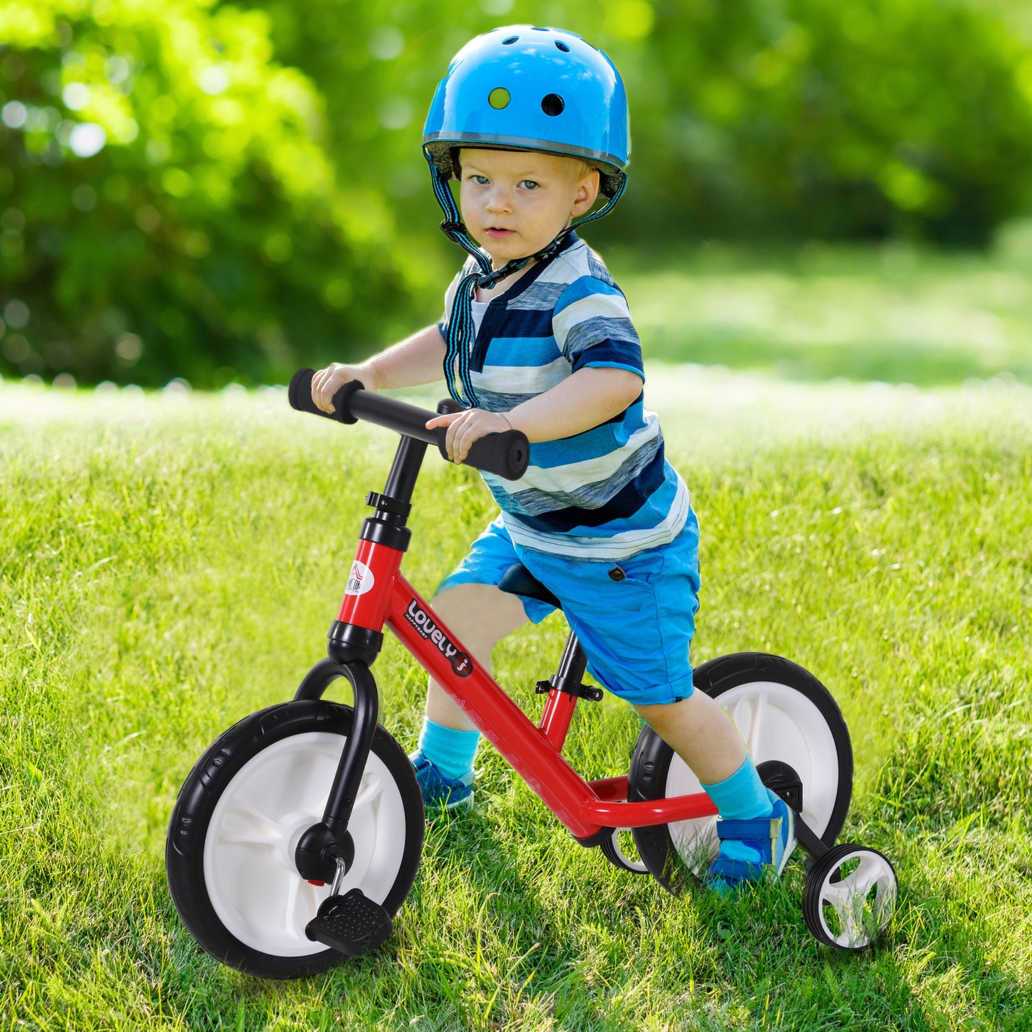 Kids Balance Training Bike Toy w/ Stabilizers For Child 2-5 Years Red