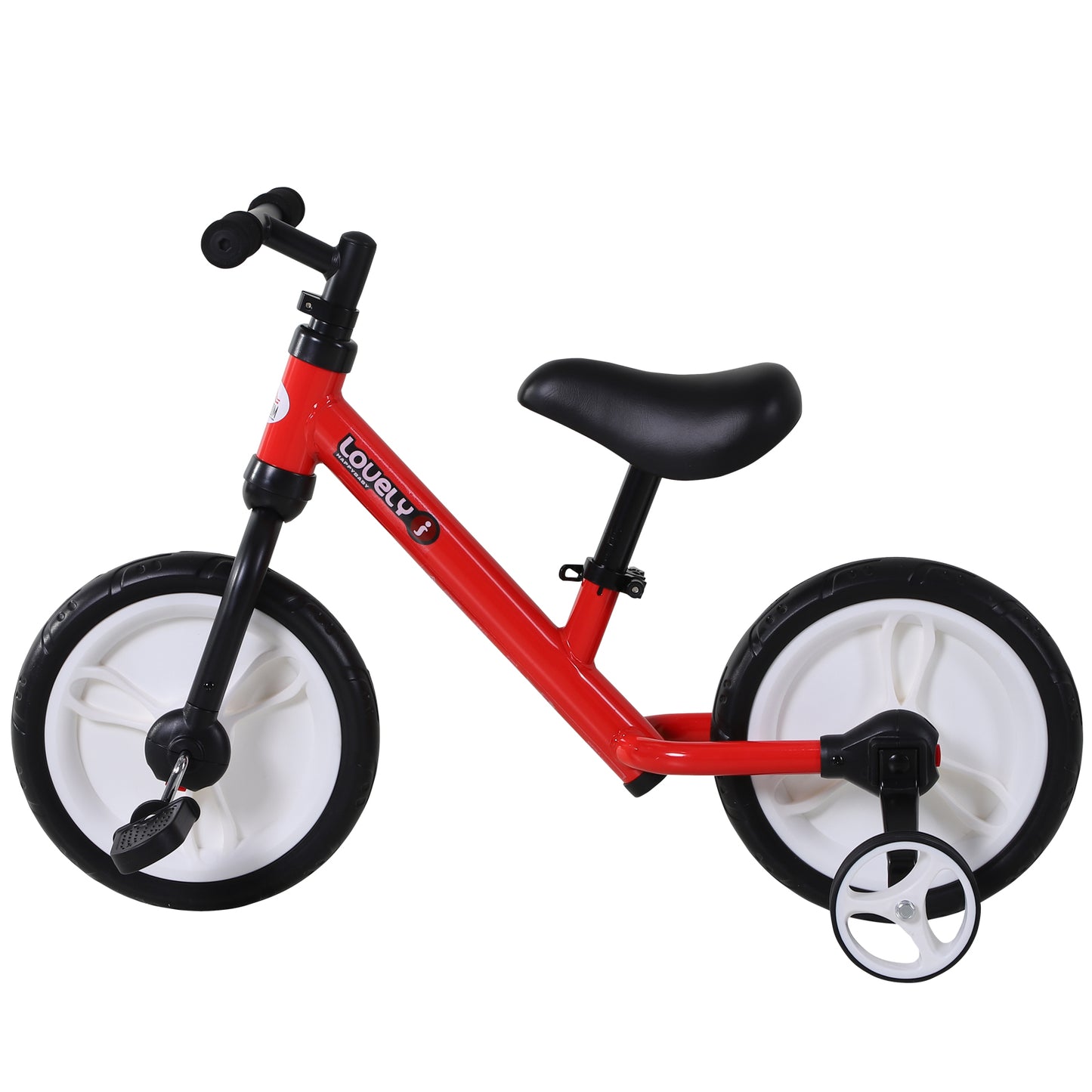 Kids Balance Training Bike Toy w/ Stabilizers For Child 2-5 Years Red