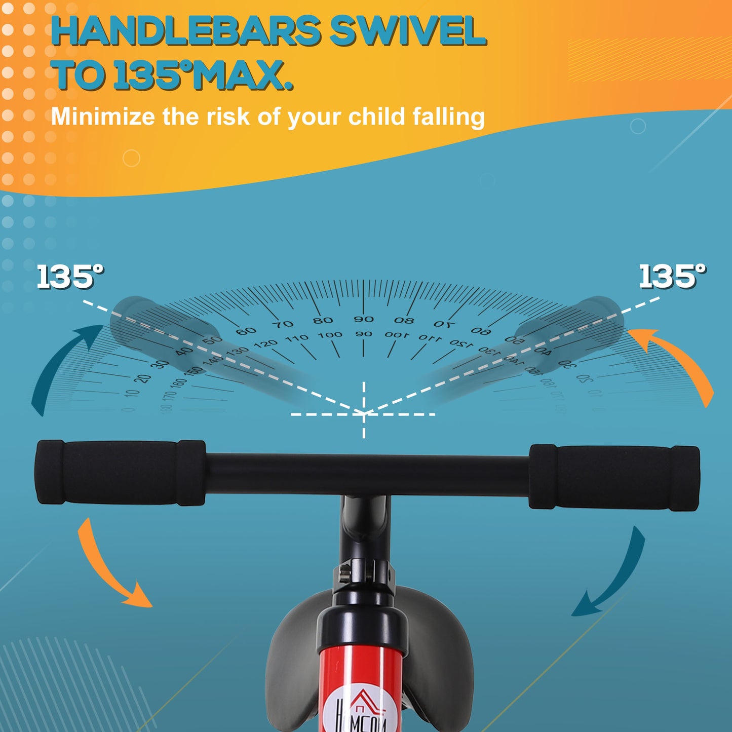 Kids Balance Training Bike Toy w/ Stabilizers For Child 2-5 Years Red