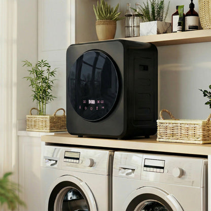 800W Compact Dryer Machine, 4 kg Small Vented Tumble Dryer, Black
