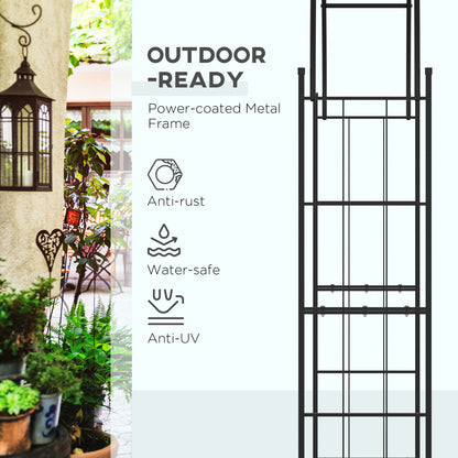 223cm Garden Arch Trellis, Outdoor Wedding Arbor for Roses, Vines