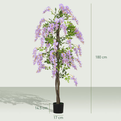 Artificial Wisteria Flower with 756 Leaves and 54 Flowers, Purple