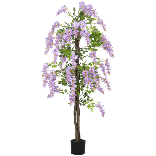 Artificial Wisteria Flower with 756 Leaves and 54 Flowers, Purple