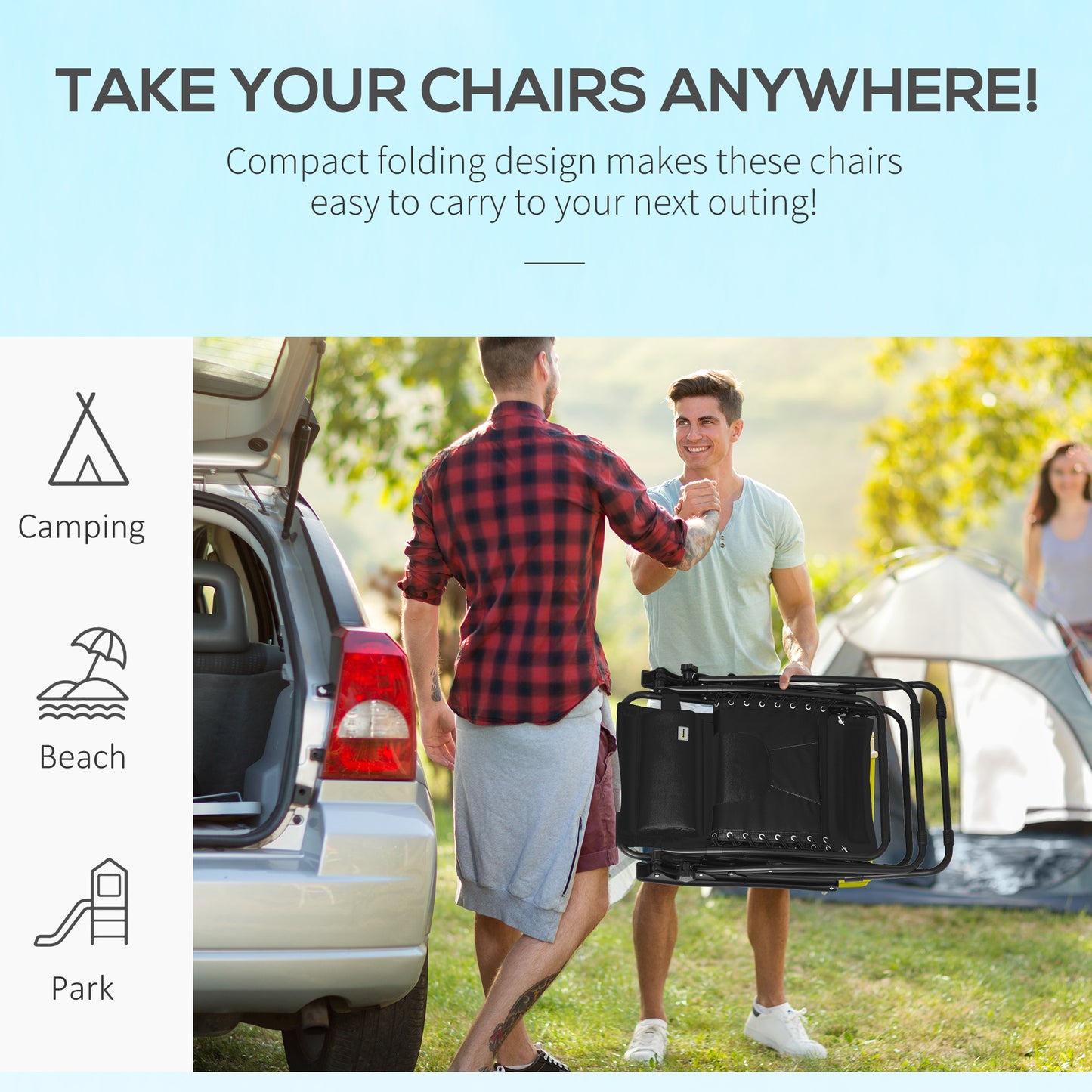 2 Pcs Zero Gravity Lounger Folding Recliner Chair w/ Cup Holder