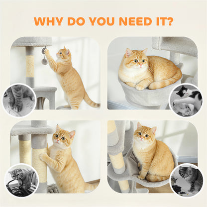 Cat Tree, 192 cm Multi-Level Cat Tower for Indoor Kittens