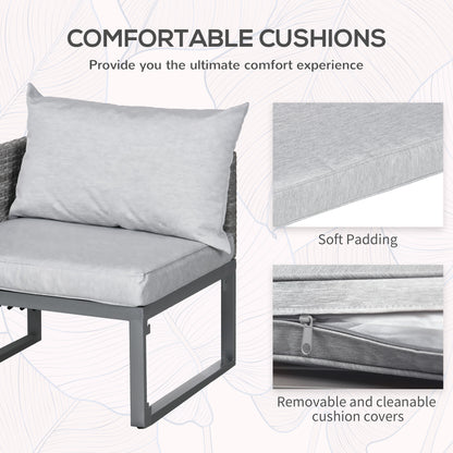3-in-1 Chair Coffee Table Lounger Seater Sofa w/ Steel Frame Furniture