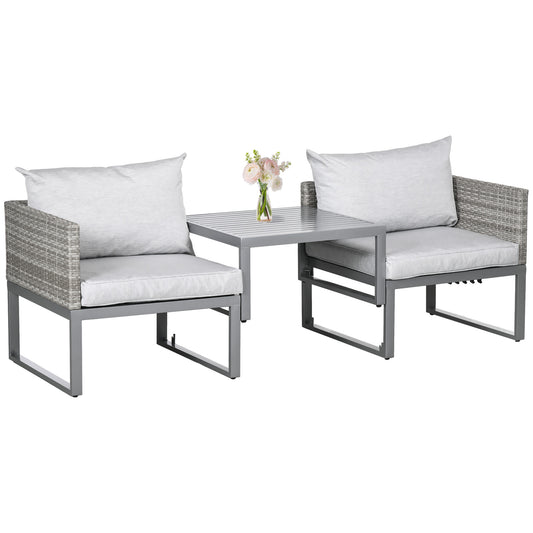 3-in-1 Chair Coffee Table Lounger Seater Sofa w/ Steel Frame Furniture