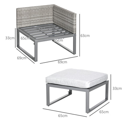 3-in-1 Chair Coffee Table Lounger Seater Sofa w/ Steel Frame Furniture