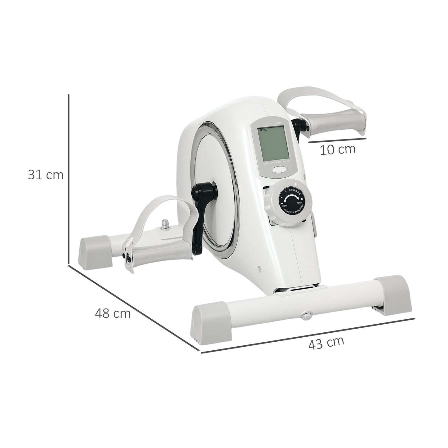 Pedal Exerciser with 8-Level Magnetic Resistance, White