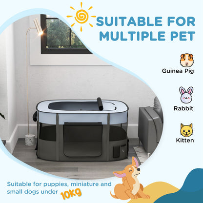 Portable Dog Pen for Puppies, Rabbits, Kittens, Guinea Pigs - Grey