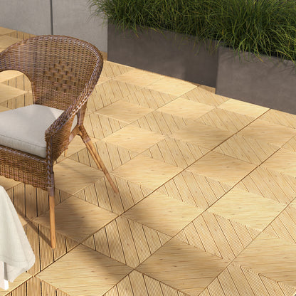 9 Pcs Interlocking Flooring Tiles for Patio, Balcony, Hot Tub, Yellow