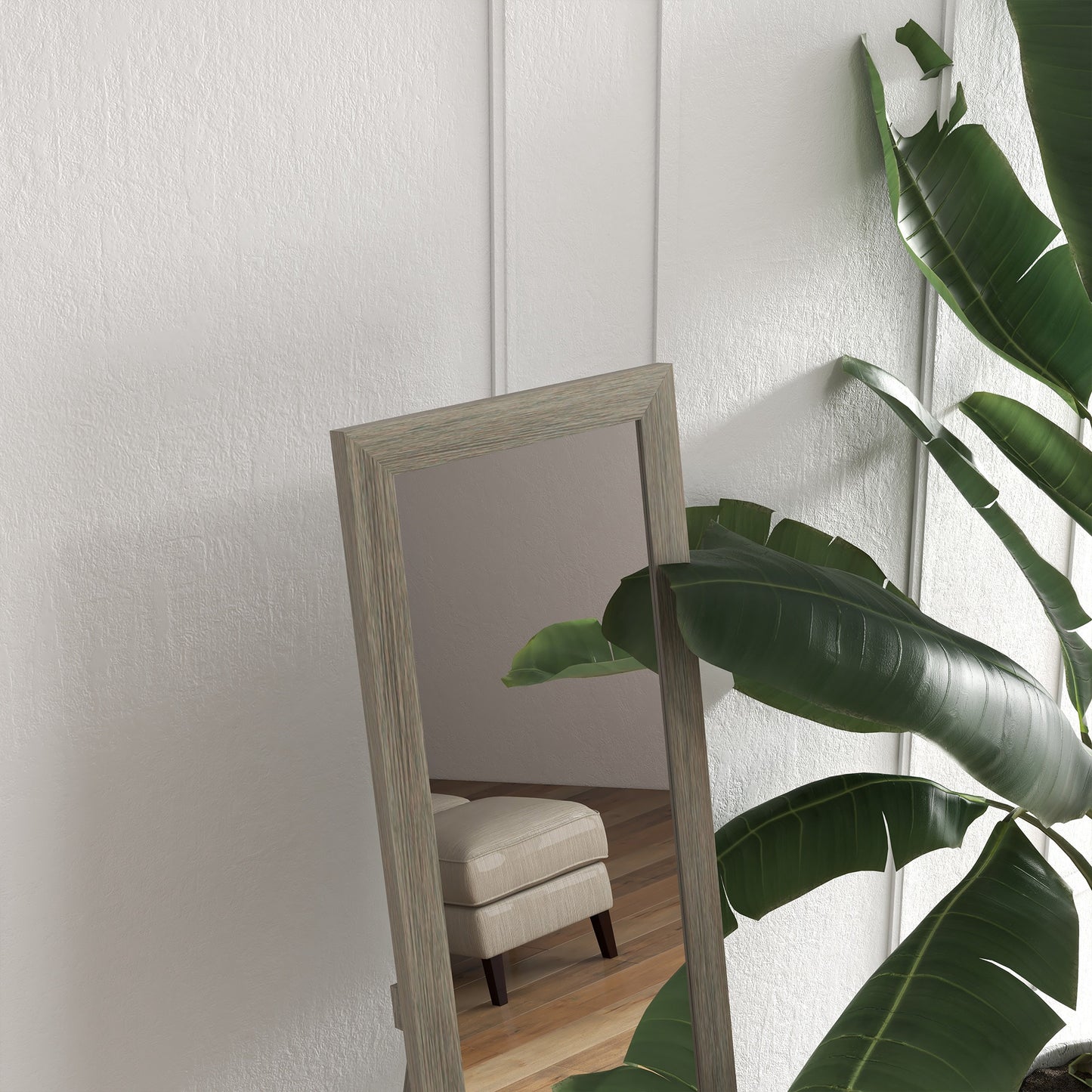 Full Length Mirror Farmhouse Wall Mirror Hanging Freestanding Grey