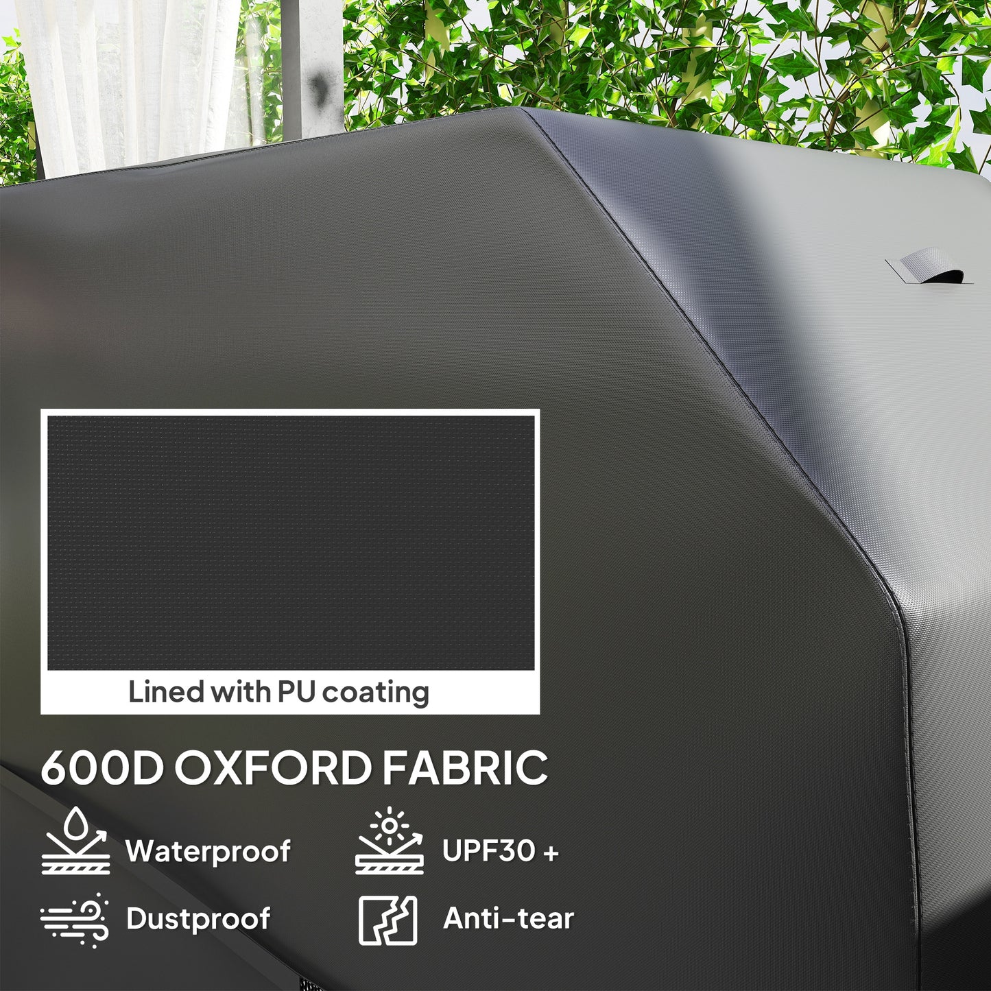 Barbecue Cover, Waterproof UPF30+ Rip-Proof, 147 x 61 x 122 cm