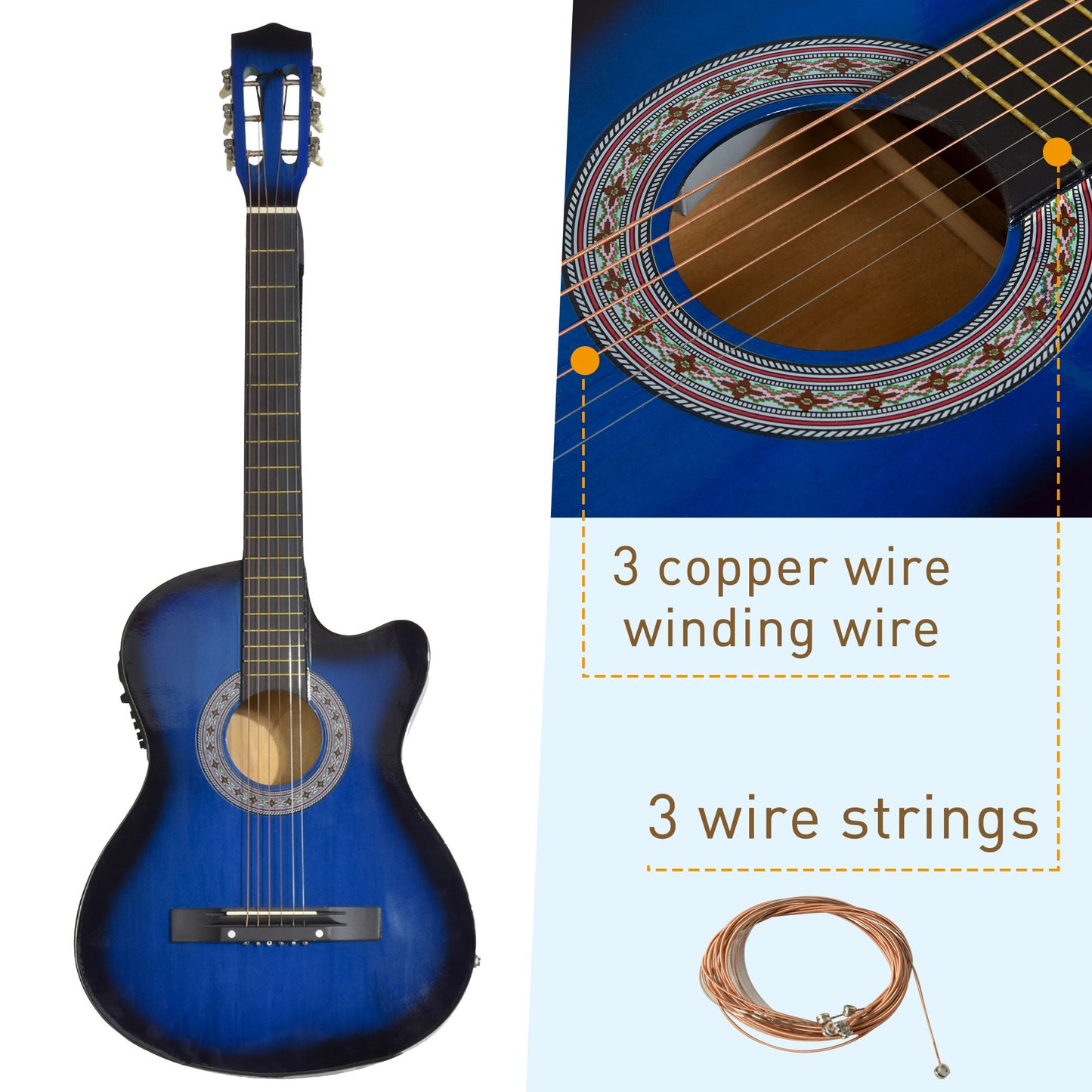 Beginner Acoustic Electric Cutaway Guitar Kids Guitar and Junior Guitar