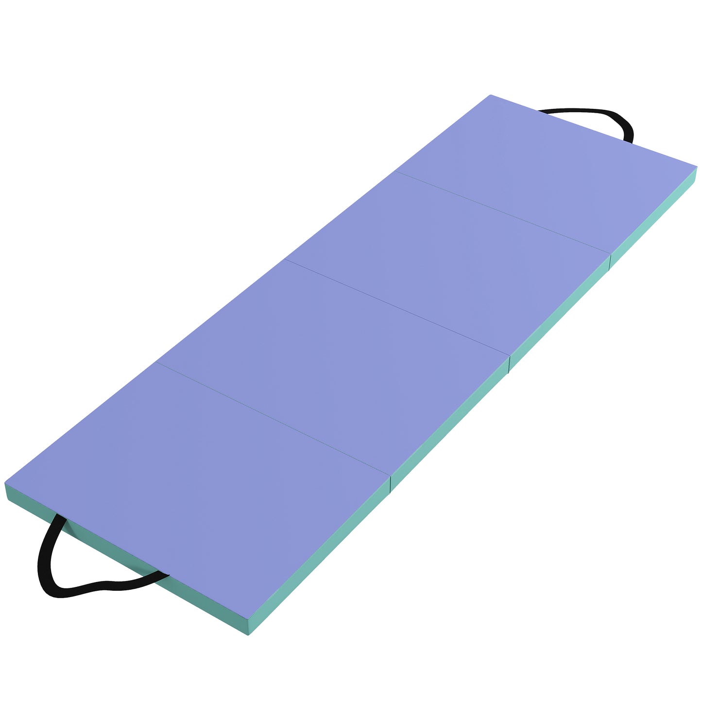 Foldable Gymnastics Mat, Folding Gym Mat for Yoga, Green & Purple