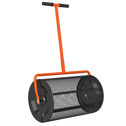 Compost Spreader, 24" Garden Spreader w/ Height Adjustable Handle