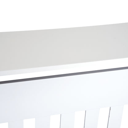 Slatted Radiator Cover Painted Cabinet MDF Lined Grill in White (78L x 19W x 81H cm)