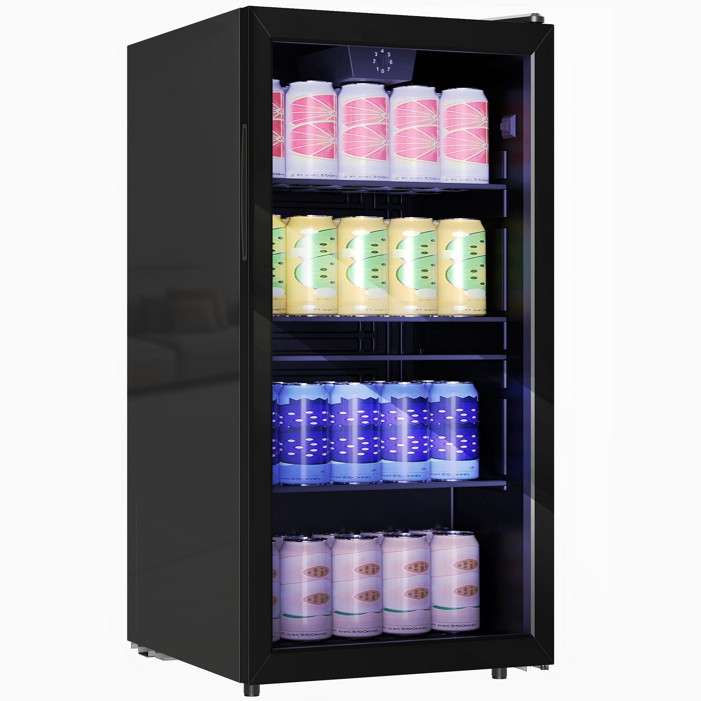 93L Drinks Fridge, 115 Can Under Counter Freestanding Wine Fridge