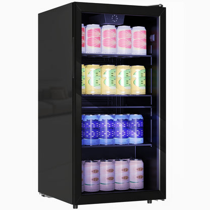 93L Drinks Fridge, 115 Can Under Counter Freestanding Wine Fridge