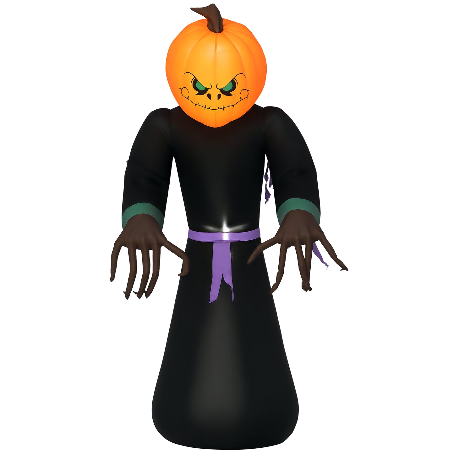 Inflatable 2.1m Tall Pumpkin Man Halloween Yard Decoration Light Up