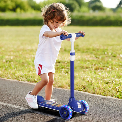 Kids 3 Wheel Scooter for 2-6 Years Old w/ Adjustable Height, Blue