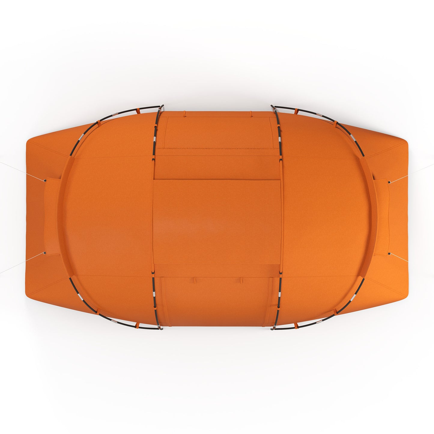 4-6 Man Camping Tent w/ Two Bedroom, Hiking Sun Shelter, UV Protection Tunnel Tent, Orange